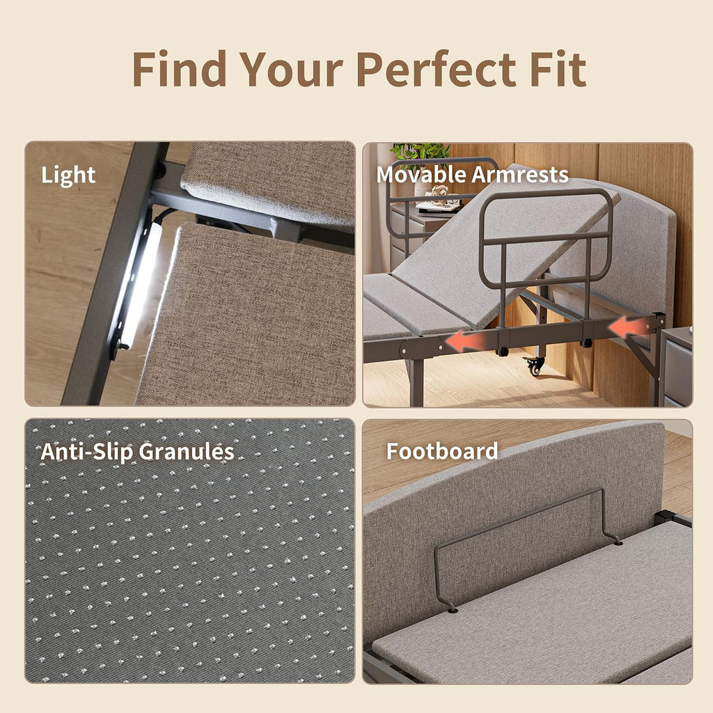 Adjustable Hospital Bed for Home Use with Hospital Mattress