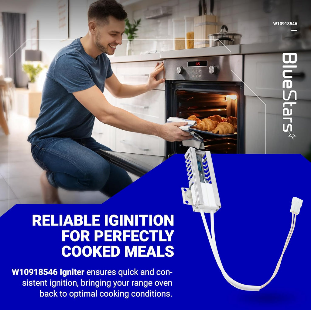 [2026 Upgrade] BlueStars W10918546 Gas Range Oven Igniter for Whirlpool
