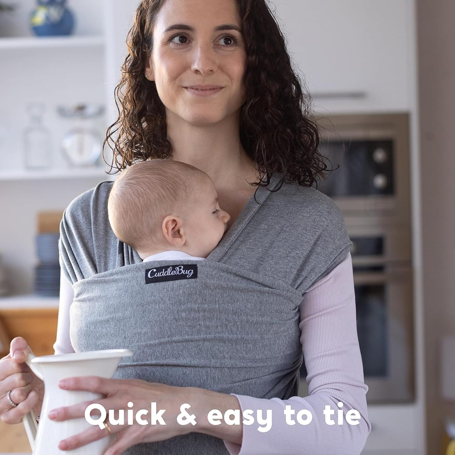 Baby Wrap Carrier, Soft Stretchy Newborn Sling, 7-35 lbs, Mint | Breathable Fabric, Hands-Free Baby Wearing Wrap