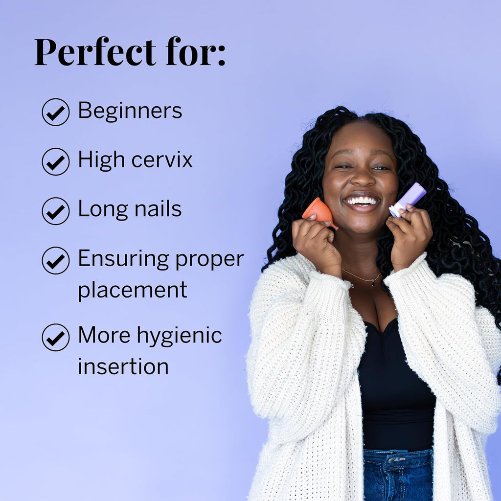 2 Menstrual Cups and Applicator Bundle - No Metals or Toxins - 100% Medical-Grade Silicone - Softest Reusable Period