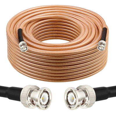 RG8X BNC Extension Cable, Low Loss BNC Male to BNC Male Coaxial Cable, 50 Ohm Flexible Coax Jumper with Dual-Layer