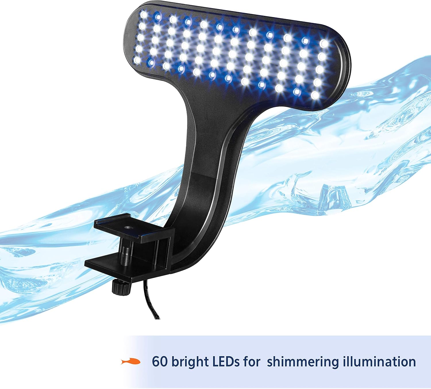 Clip-On LED Fish Tank Light for Planted Aquariums, Up to 20 Gal | Clip on aquarium light with 3-way soft-touch