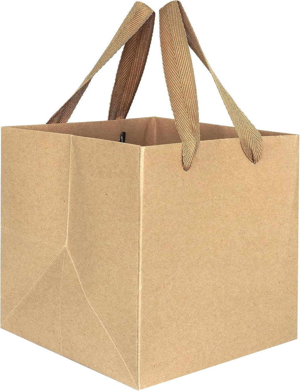 10 Pcs Brown Square Gift Bags 4x4x4 Gift Bags with Handles