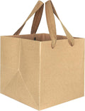 10 Pcs Brown Square Gift Bags 4x4x4 Gift Bags with Handles