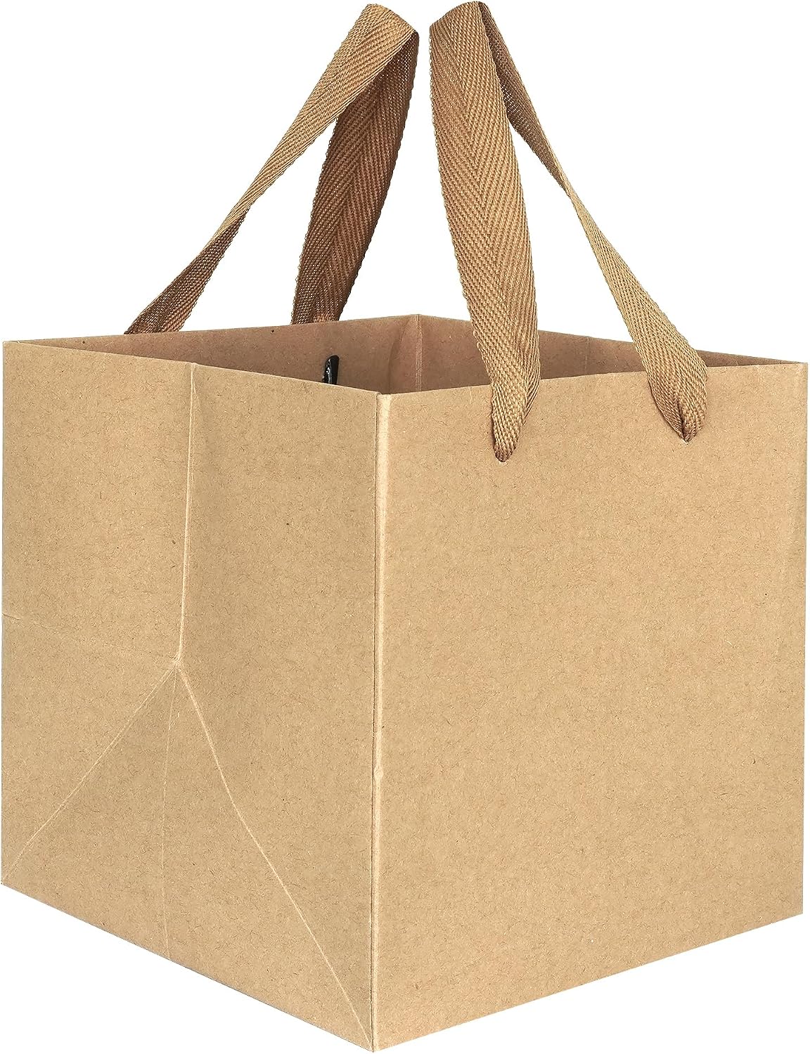 10 Pcs Brown Square Gift Bags 4x4x4 Gift Bags with Handles