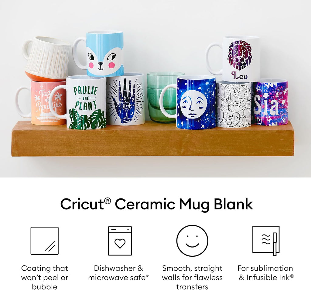 Stackable Ceramic Mug Blank - 10 oz/300 ml (6 ct)
