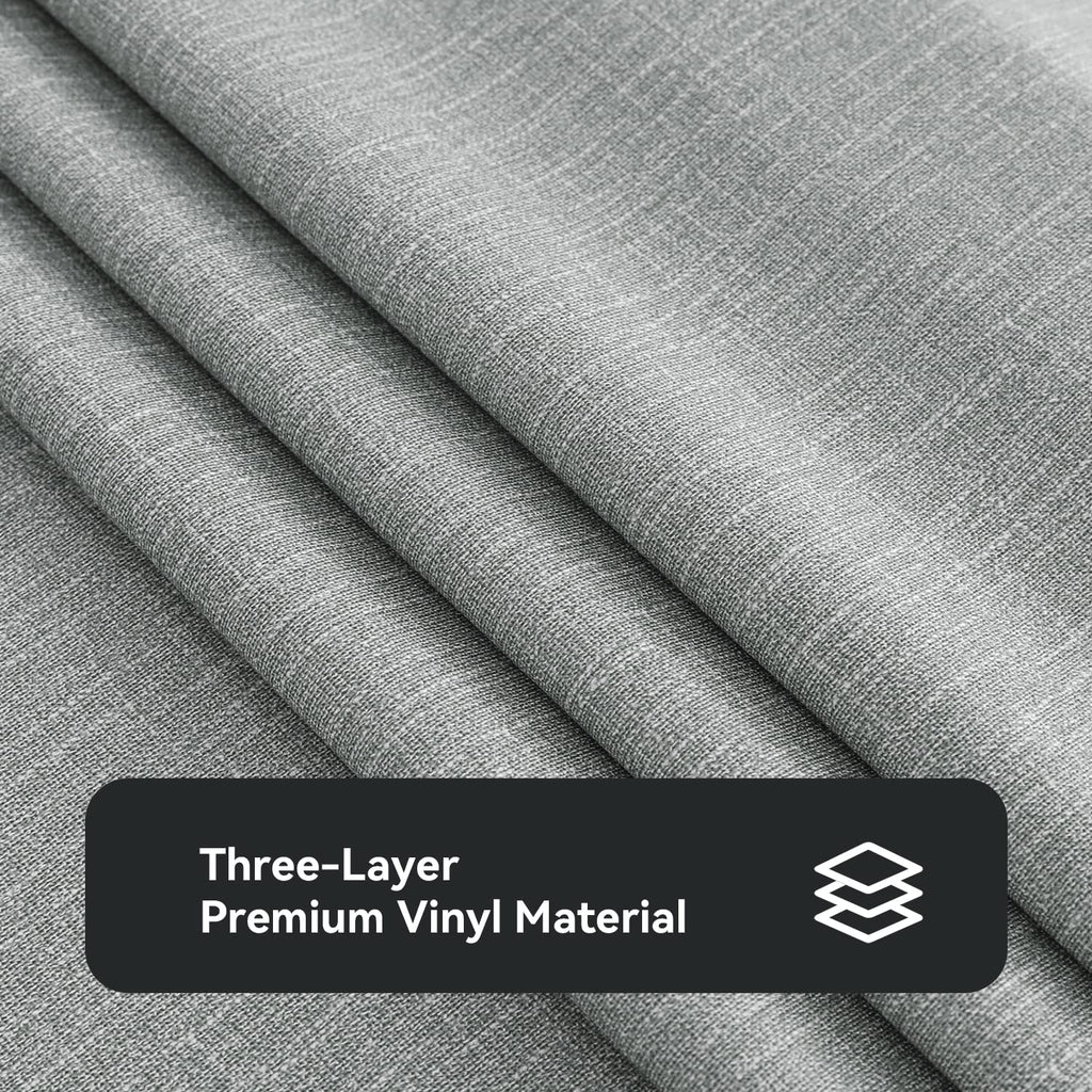 Waterproof Vinyl Tablecloth Rectangle, 54 x 78 Inch, Light Grey