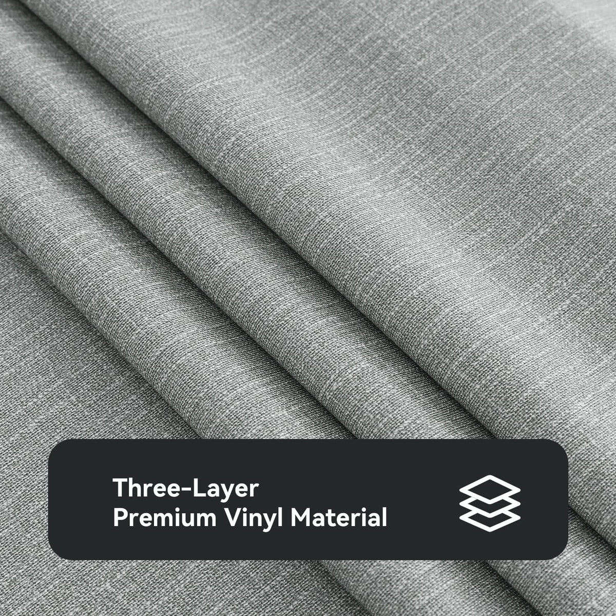 Waterproof Vinyl Tablecloth Rectangle, 54 x 78 Inch, Light Grey