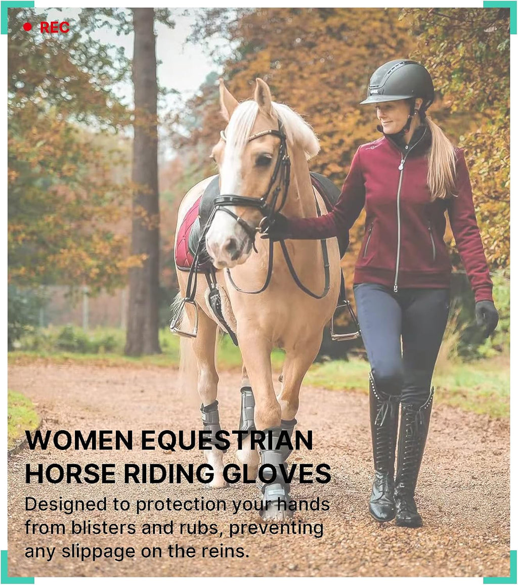 Women Horse Riding Gloves Winter Equestrian Horseback Gloves