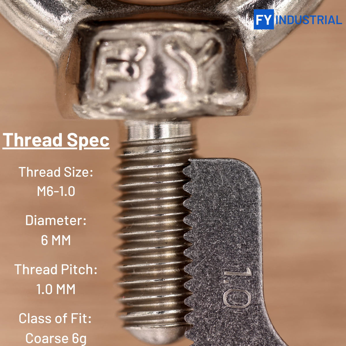 Stainless Steel Machinery Shoulder Lifting Eye Bolt (M6, 10 Items)