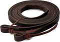 Leather Working Tack Split Reins, Heavy Oil Weighted, 5/8" x7', Dark Coffee