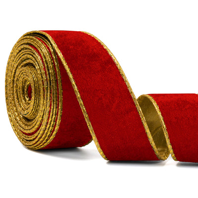 Wired Velvet Ribbon for Christmas Decor, Gift Wrapping
