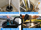 WHK Universal Sump Pump Float Switch Tethered 10FT Piggyback Plug 120V/16A