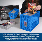 Short Comic Book Bin, Holds 150 Comics Each, Blue, 5 Pack