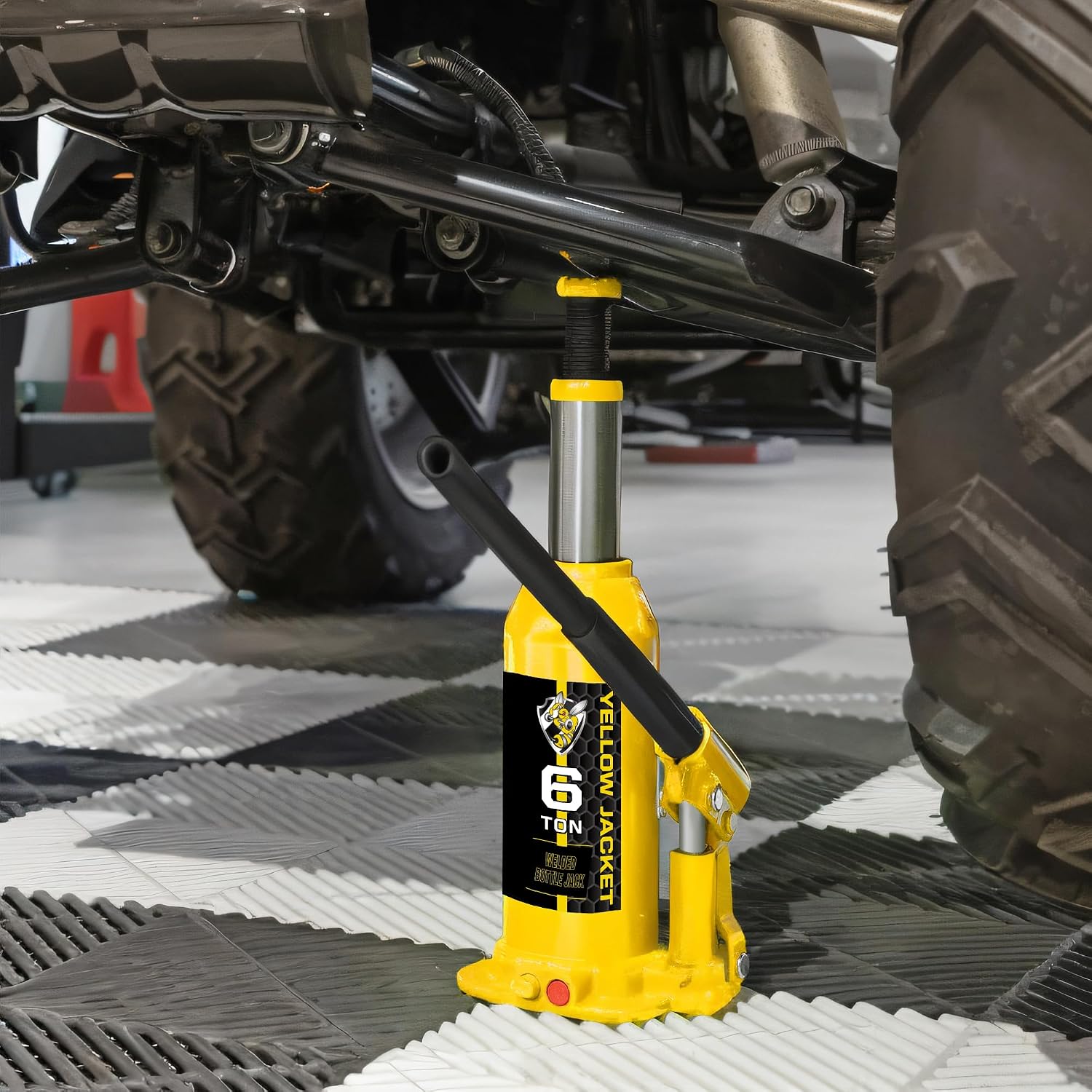 Bottle Jack 6 Ton Muti-Directional Welded Car Jack with Carrying Case and Pump Handle, Fit Use for Automotive Sedans