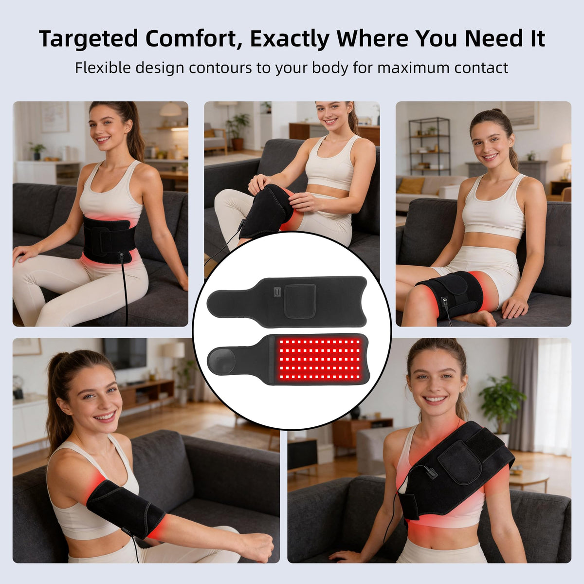 Red Light Therapy Pad, 70 LEDs Adjustable 22.1"x7.1" Light Wrap,Corded