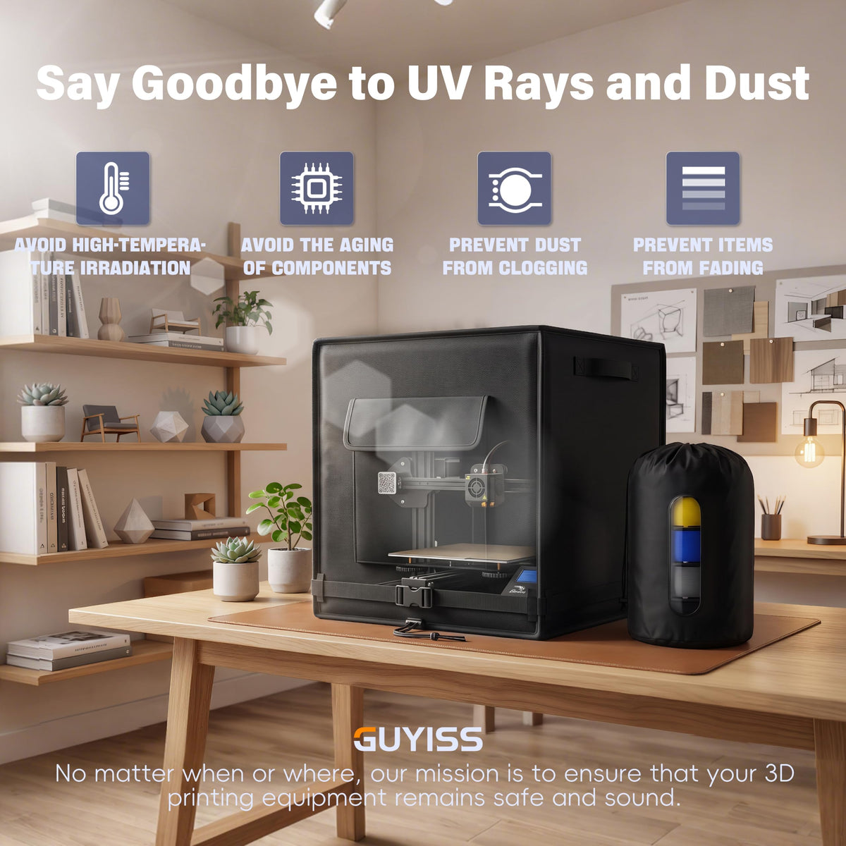 3D Printer Dust Cover for Bamb P1S+AMS 3D Printer.