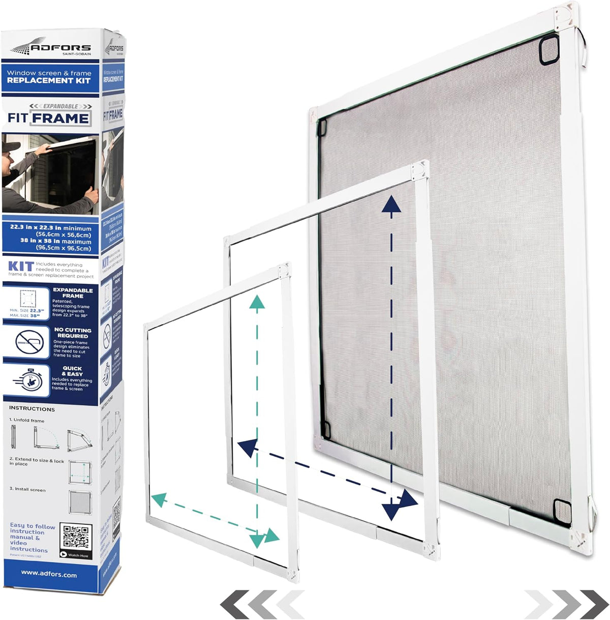 Custom Window Screen Replacement Kit, Adjustable Screen Frame, and Mesh