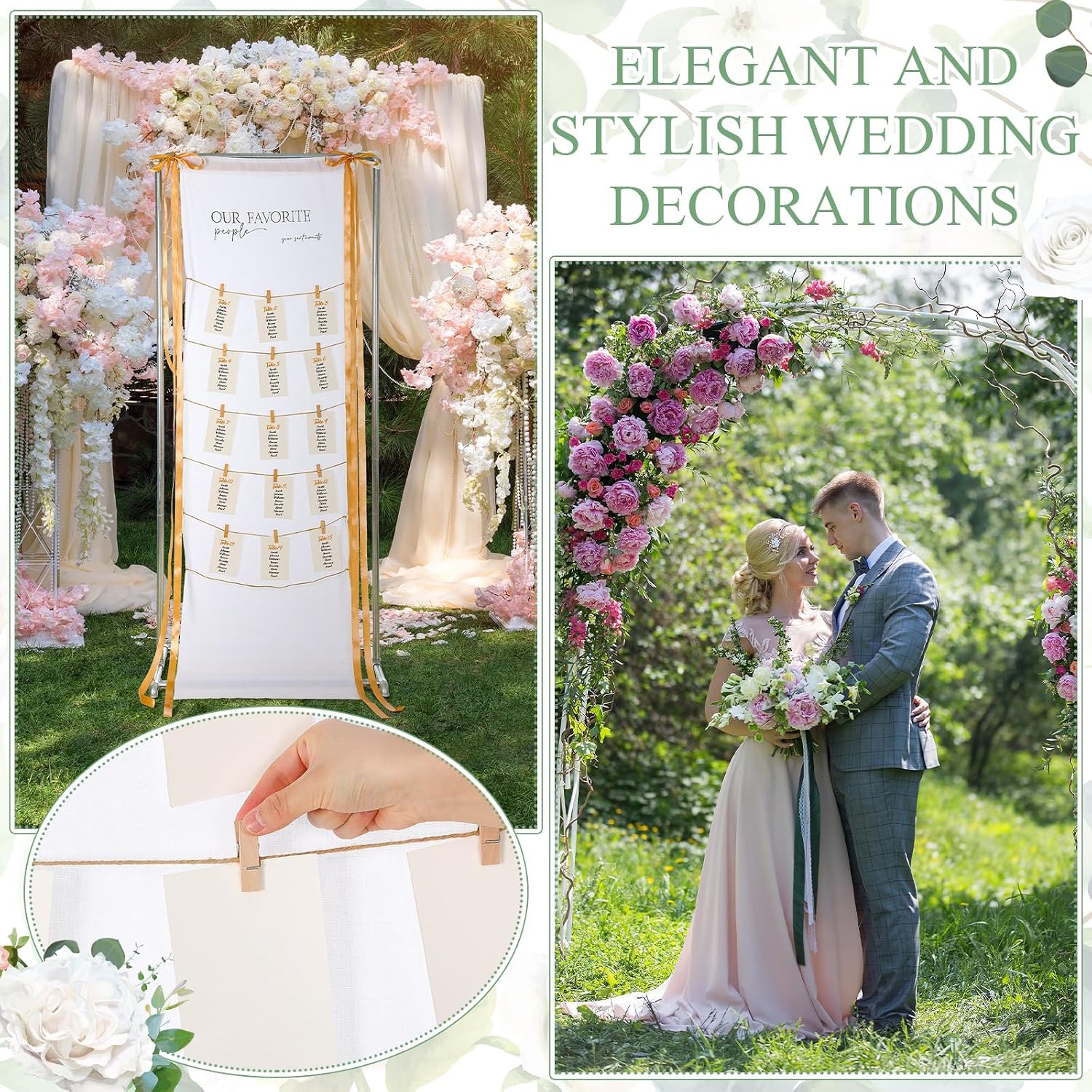 Wedding Seating Chart 76"x24" Linen Fabric Reception Sign