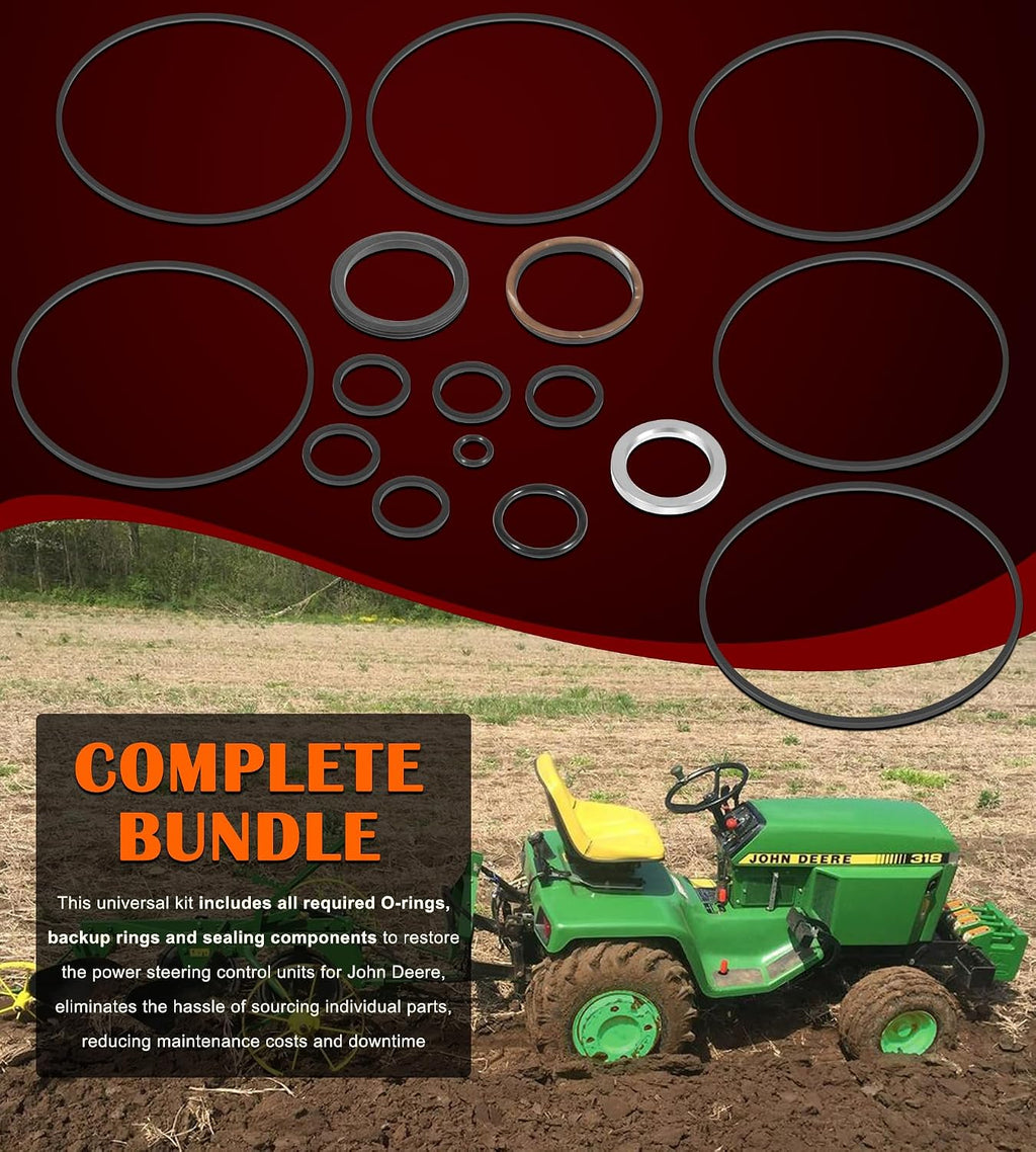 AM107078 Power Steering Control Unit Universal Seal Kit Fits for John Deere Lawn and Garden Tractors 318, 322, 332
