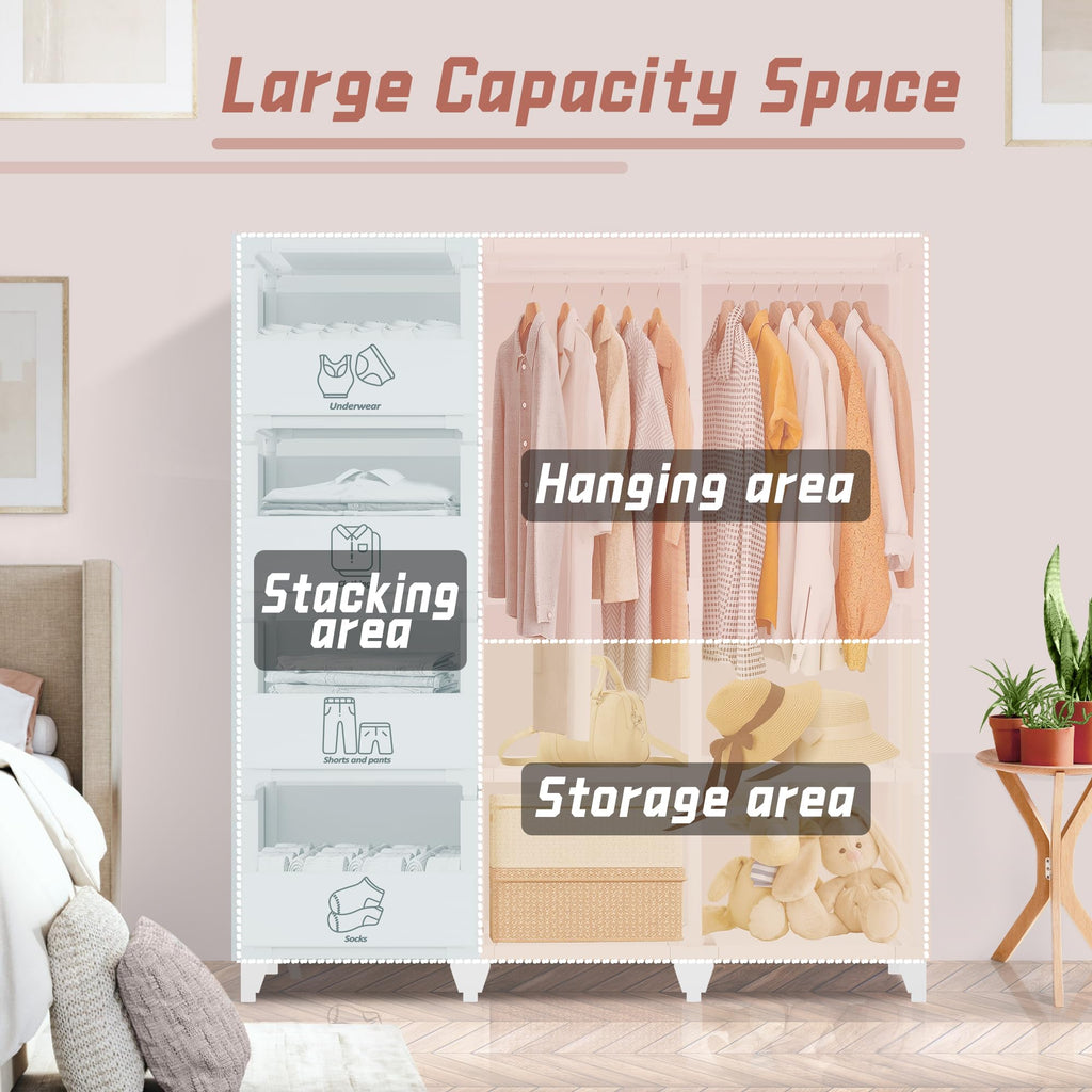 Portable Closet, Easy Assembly, Large Capacity Wardrobe Closet
