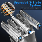 Electric Foil Shavers for Men: IPX7 Waterproof, 2-Speed Modes