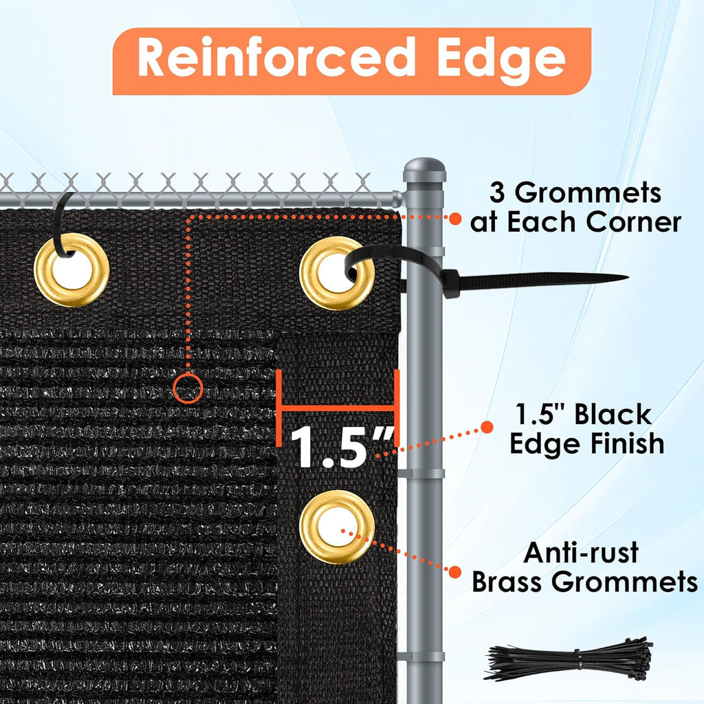 iCover 6x50ft Privacy Screen Fence, Outdoor Fencing Panels, Garden Windscreen Mesh Shade Sail Net Barrier, Include