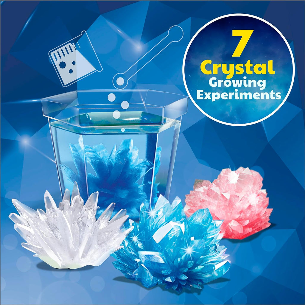 7 Crystal Growing Science Experimental Kit with Display Cases - Easy DIY STEM Toy Lab Experiment Specimens