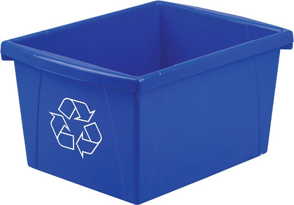 4 Gallon (15L) Recycle Bin, 14.8 x 7.87 x 11.25 Inches, Blue (61505A06C)
