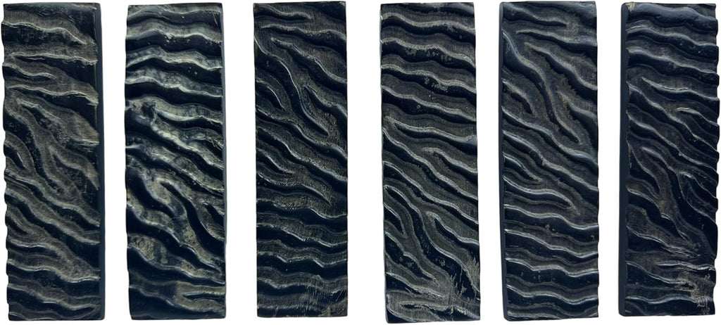 Black Water Buffalo Horn Scale Blanks Ridged, Knife Making Blanks, Natural Resource 5" Knife Handle Making, DIY Knife