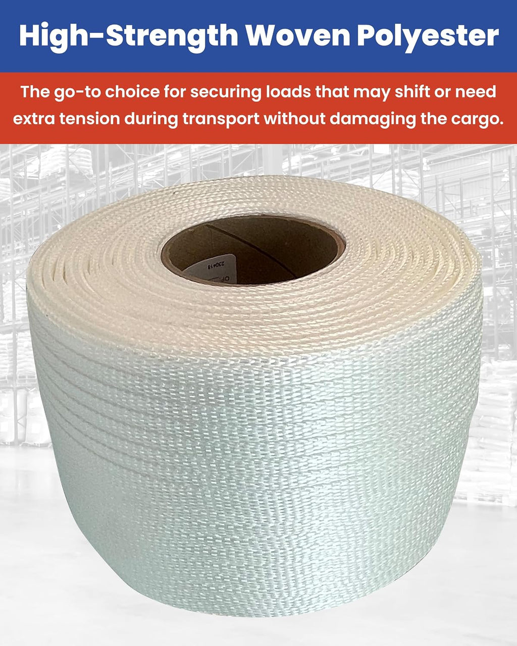 CPP 1/2" x 1500' Woven Polyester Strapping Cord - 650 lbs Break Strength, Heavy Duty Strapping - Water, UV, Corrosion