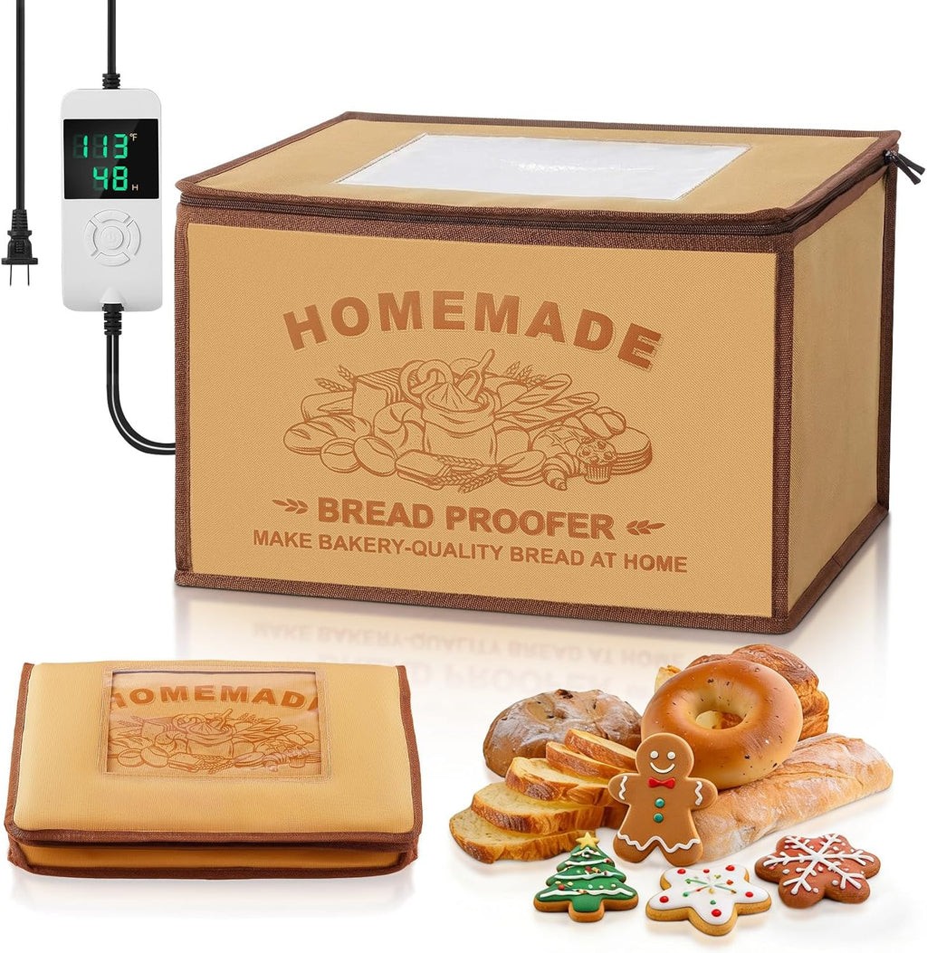 Bread Proofing Box, 32-113°F Temp Control & 48H Timer, Folding Dough Proofing Box With NTC Sensor, Sourdough Proofing