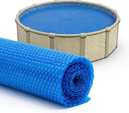 Blue 24 ft Round Pool Solar Cover | 12 Mil | Heat Retaining Blanket for Inground & Above Ground Swimming Pools |