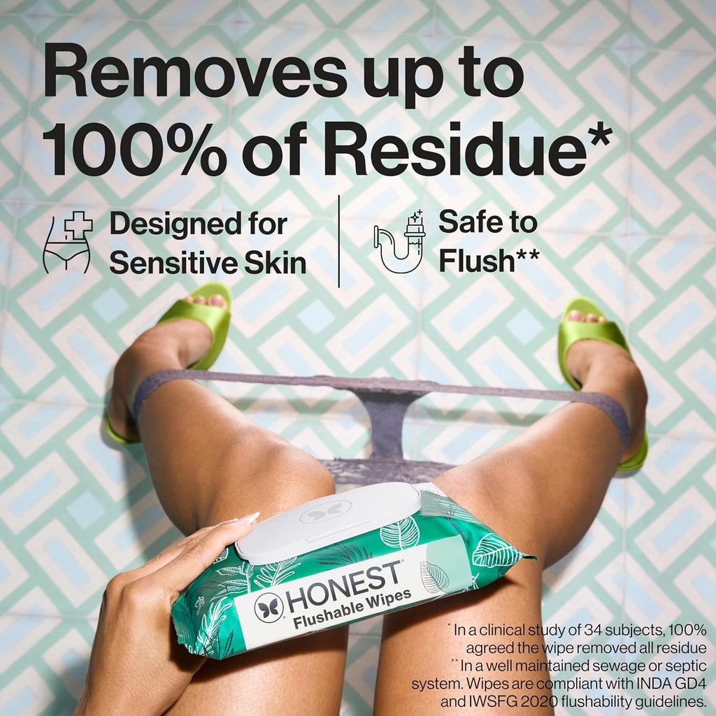 Flushable Wipes, Hypoallergenic, Tropical Leaves, 126ct