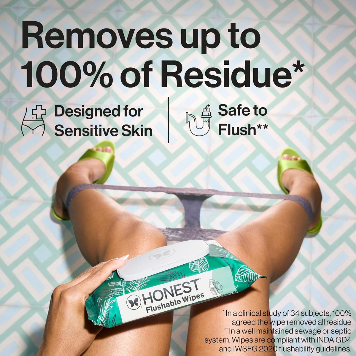 Flushable Wipes, Hypoallergenic, Tropical Leaves, 126ct