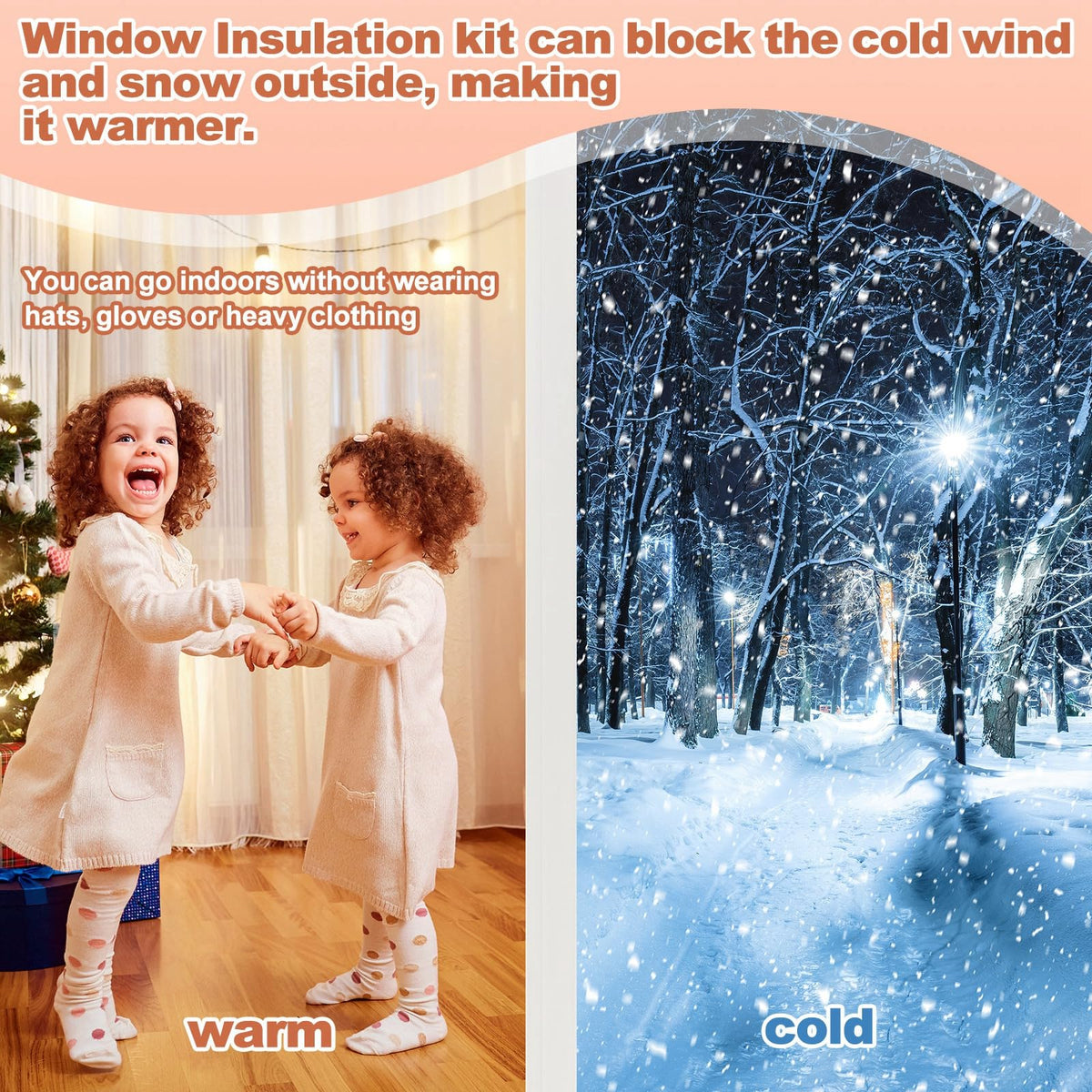 Window Insulation Kit, 63 Inch X 20 ft Cuttable Film, Waterproof