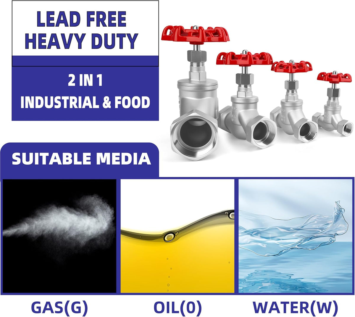 1/2" NPT S-Type Wye Pattern Globe Valve, Stainless Steel Female Thread DN15
