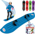 The Original Geospace Sledsterz Kids Beginner Snowboard for Winter Fun on Snow, with Adjustable Step-in Bindings; for