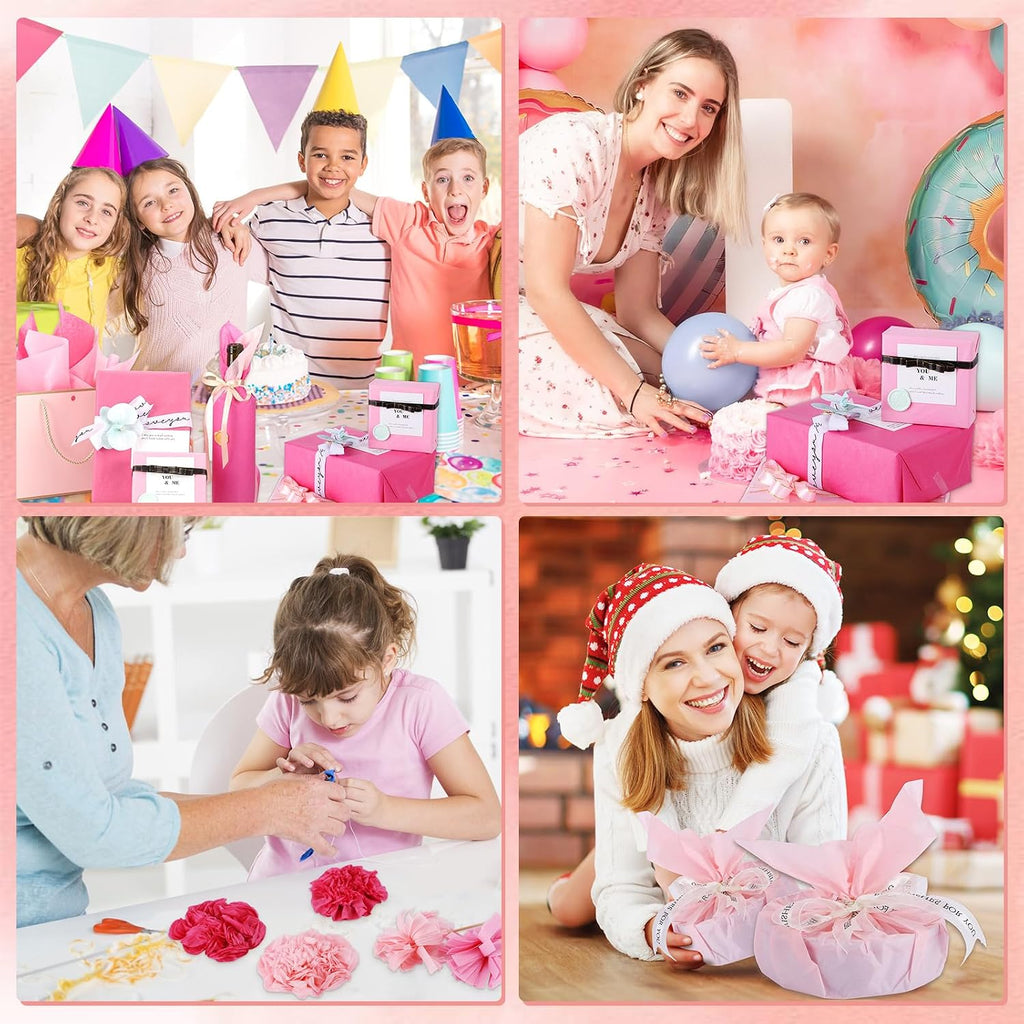120 Sheets Pink Tissue Paper for Gift Bags 20 x 14 Inch