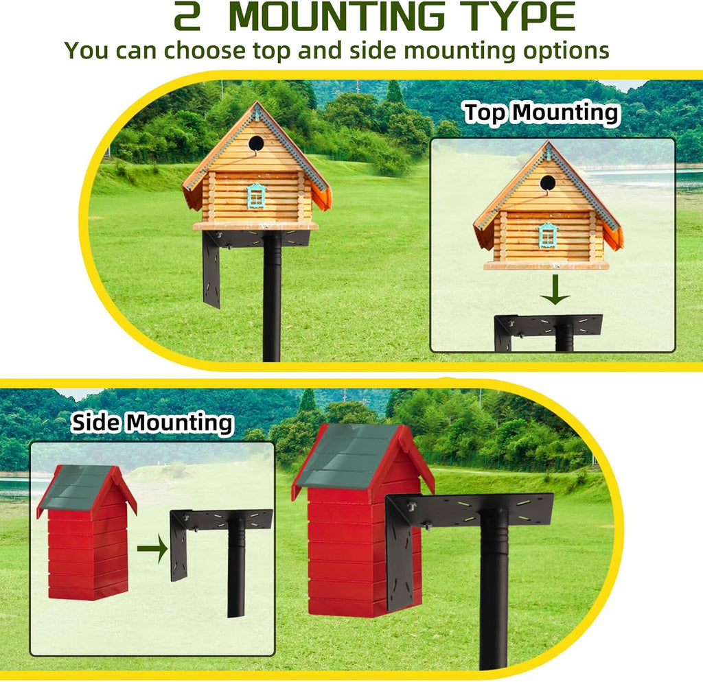 Bird Feeder Pole - 92 Inch Heavy Duty Birdhouse Stand with Squirrel Proof Baffle for Outdoor, Adjustable Bird Feeding