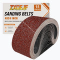 4 x 24 Inch Sanding Belts, 15 Pcs Assorted Grits(40/80/120/180/240)