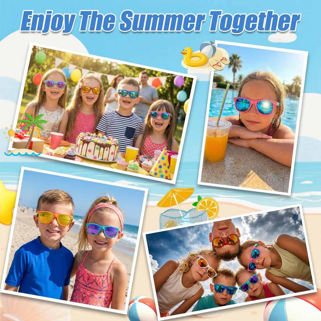 Kids Sunglasses Bulk,Toddler Sunglasses with UV400 Protection Kid Sunglasses Party Favors for Boys Girls Age 3-8