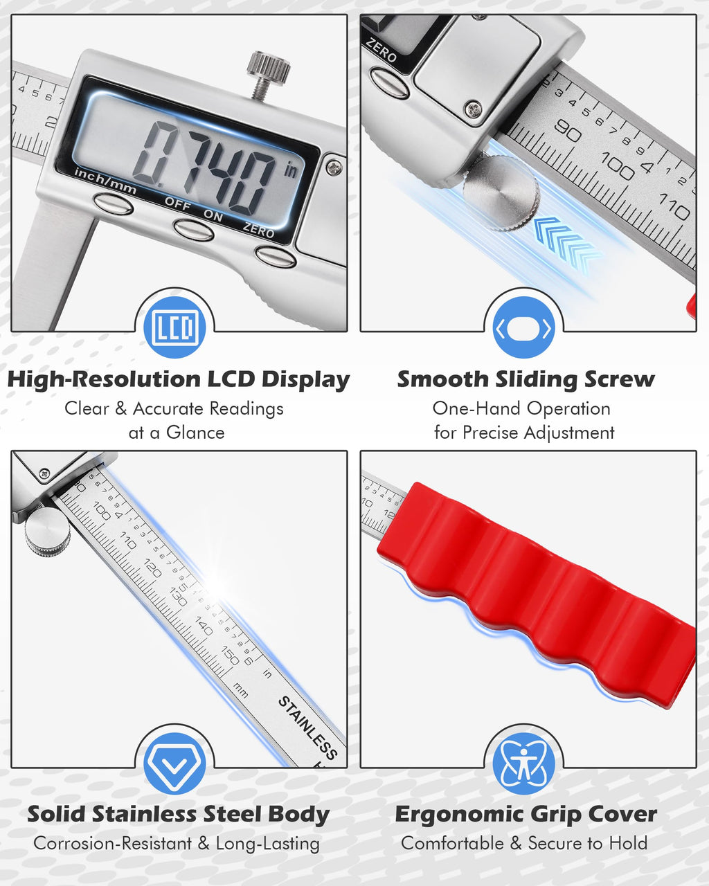 Brake Rotor Measuring Tool, Digital Caliper for Disc Brake Thickness