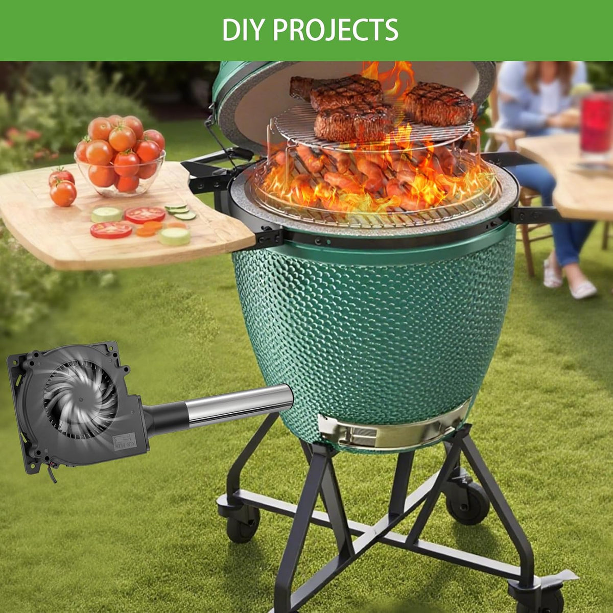 120mm Squirrel Cage 12V Electric Blower Fan with Speed Controller