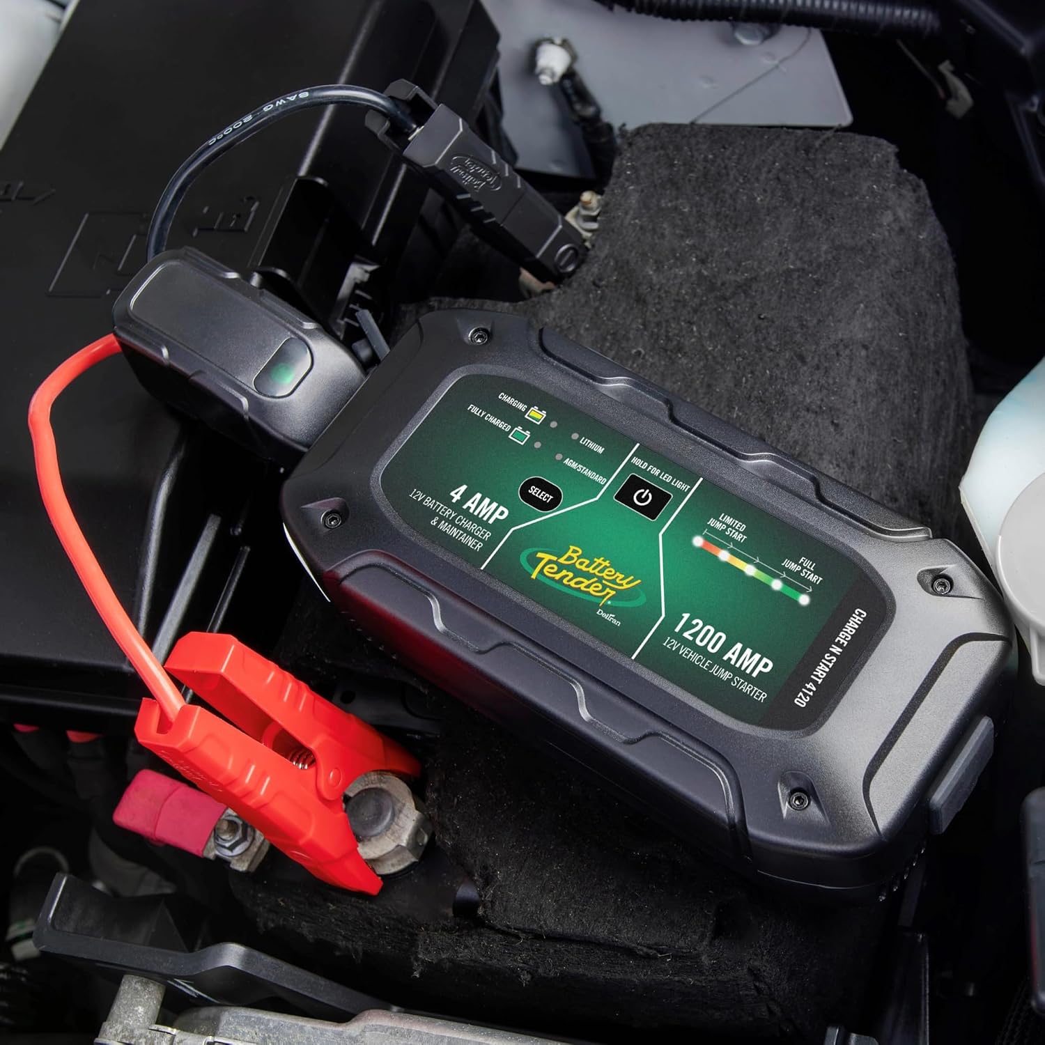 Charge N Start 4120 - Smart 12V/4 AMP Battery Charger and 1200 AMP Jump Starter Combo | 2-in-1 Battery Maintainer for