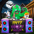 Halloween Inflatables,6FT DJ Octopus Playing Music on Turntables with Ghost Decoration Built-in LEDs Blow Up Yard