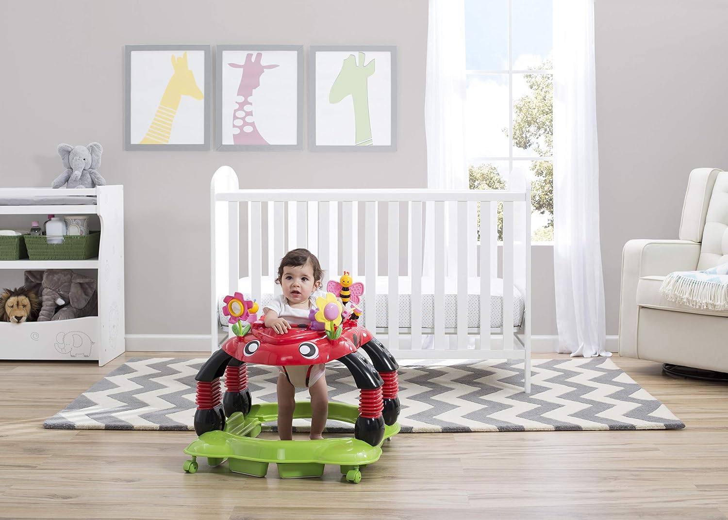 Lil Play Station 4-in-1 Activity Walker - Rocker, Activity Center, Bouncer, Walker - Adjustable Seat Height - Fun