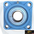 (2 Pack) SGTR Heavy Duty UCF209-28 Square Flange Bearing, 1-3/4 inch Bore, Self-Aligning, Industrial Grade, Chrome Steel and Solid Cast Iron Bearing Units