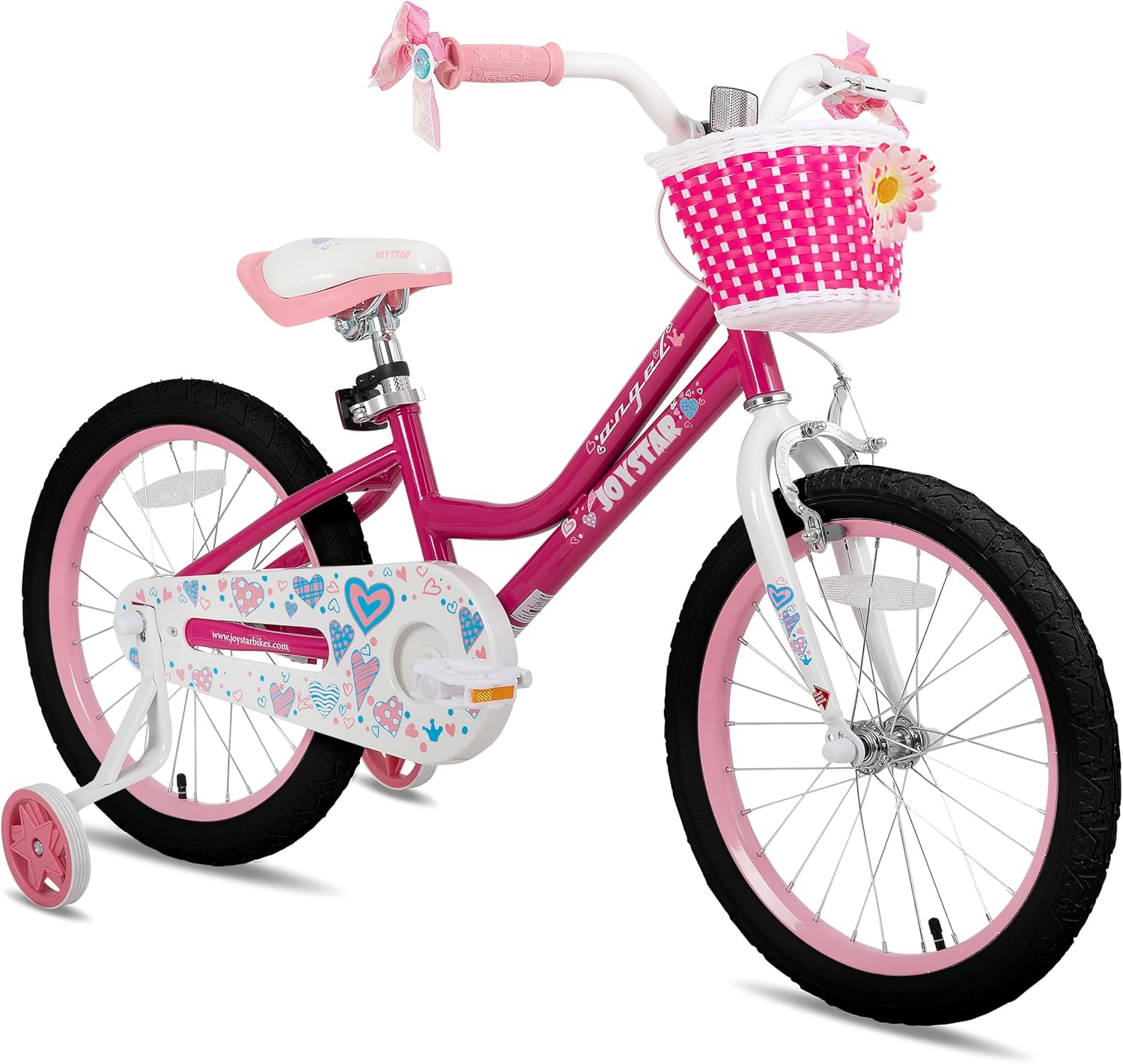 Angel Girls Bike for Toddlers and Kids Ages 2-12 Years | 12-20 Inch Kids Bike with Training Wheels & Basket, 20 24“