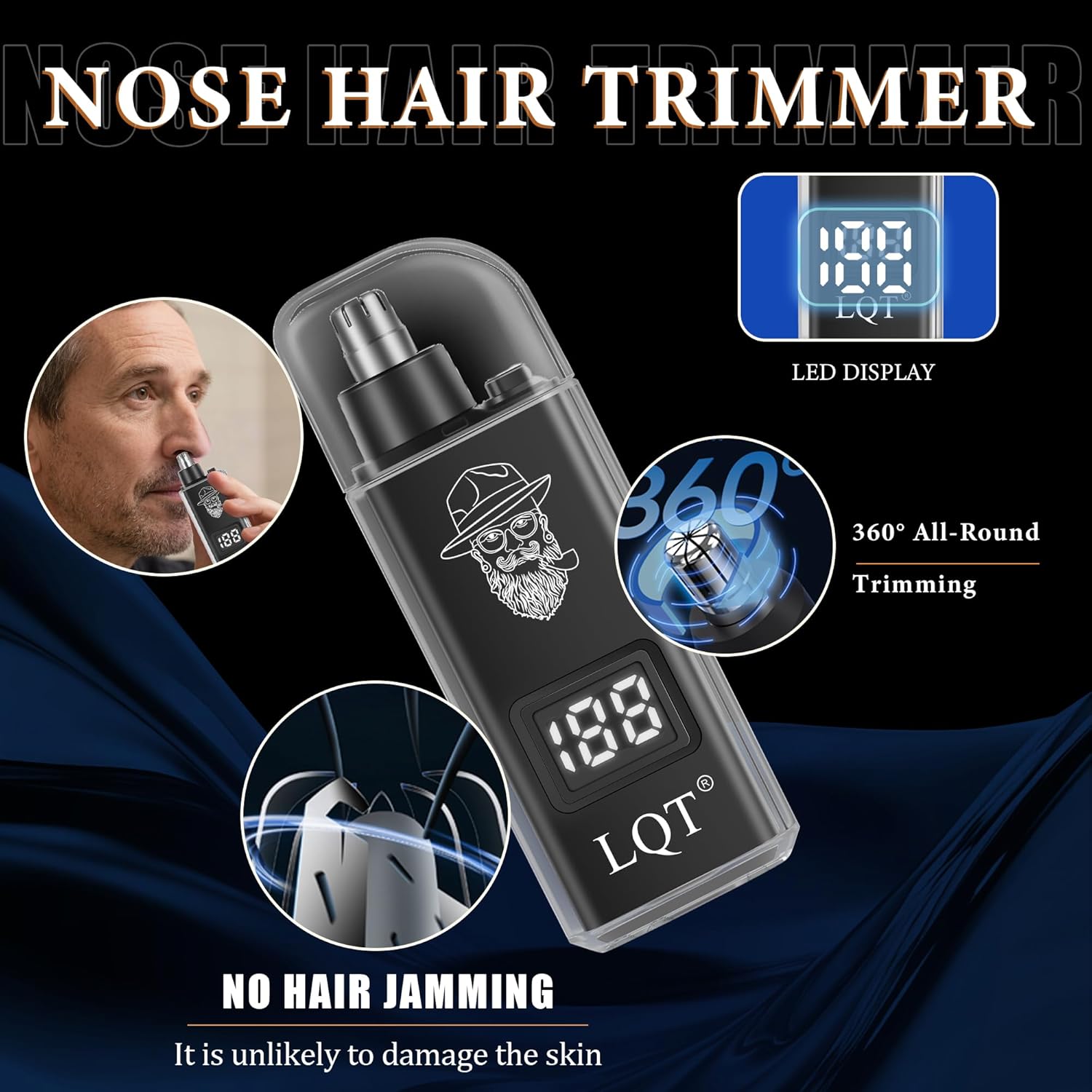 Hair Clippers for Men with LED Display, 4-Piece Cordless Grooming Kit with Hair Clipper, Beard Trimmer, Foil Shaver &